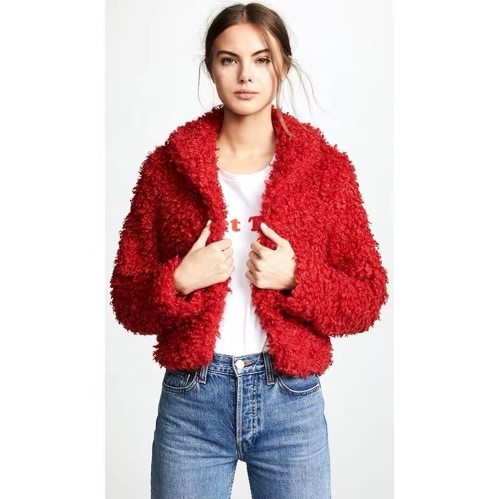 Keepsake the Label Red Fuzzy Teddy Jacket